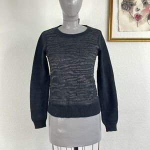 Allsaints Armatura Textured Metallic Knit Sweater